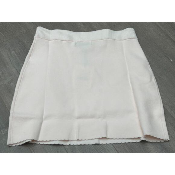 NWT Rachel Parcell Womens Pastel Mauve Sweater Knit Scallop Mini Skirt Size S - Picture 4 of 10